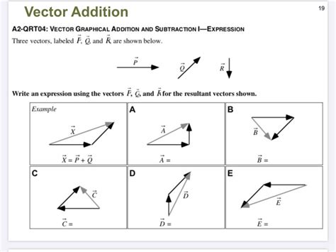 Graphical Addition Of Vectors Worksheet Answers
